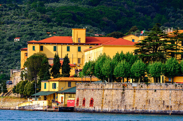 Fototapeta na wymiar It's Architecture on the coast of the Ligurian sea near La Spezia, Italy.