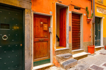 Fototapeta premium It's Street of Porto Venere, Italy. Porto Venere and the villages of Cinque Terre are the UNESCO World Heritage Site.