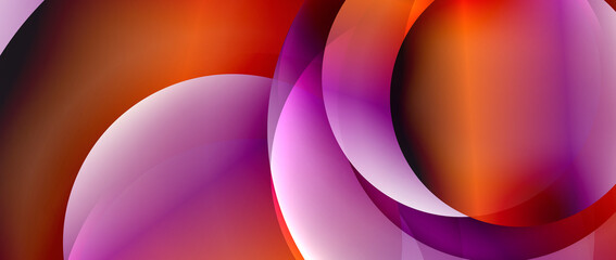 Circle modern geometric abstract background with liquid gradients