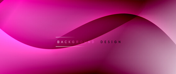 Fluid gradient waves with shadow lines and glowing light effect, modern flowing motion abstract background for cover, placards, poster, banner or flyer