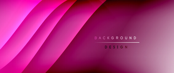 Fluid gradient waves with shadow lines and glowing light effect, modern flowing motion abstract background for cover, placards, poster, banner or flyer