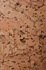 Cork-board background texture. close up flat lay view