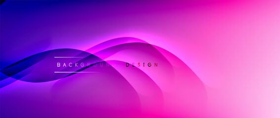 Fluid gradient waves with shadow lines and glowing light effect, modern flowing motion abstract background for cover, placards, poster, banner or flyer