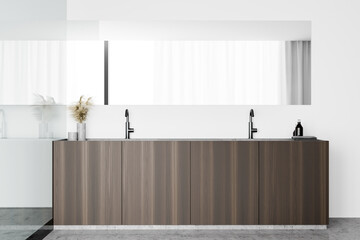 White bathroom with double sink