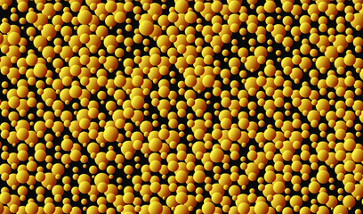 Golden abstract banner. Golden bubbles geometric background. Vector EPS10