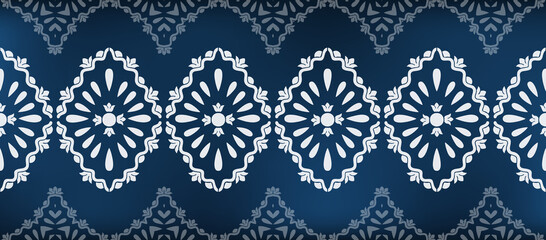 Flower damask ornate seamless pattern. Vector surface design for fabric, apparel textile, book, interior, wallpaper background