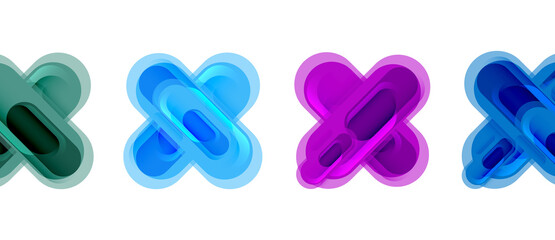 Modern vector glass cross shape abstract technology background for cover, placard, poster, banner or flyer