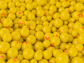 Seasonal sales background with percent discount pattern. 3D illustration