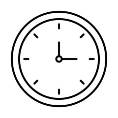 round clock time line and fill style icon