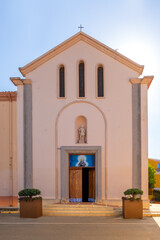 San Teodoro church - Chiesa di San Teodoro - at Piazza Mediterraneo square of resort town at Costa...