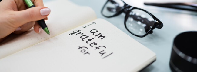 Gratitude Journal Concept. Writing I Grateful