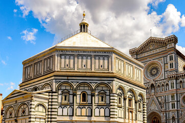 It's Cathedral of Santa Maria del Fiore in Tuscany, Florence, Italy.