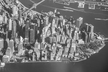 New York City aerial Black & White