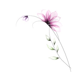 Flowers background illustration art watercolor print 