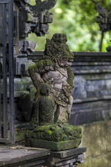 Bali, Indonesia - February, 2020: Holy spring water in temple pura Tirtha Empul inTampak, one of Bali's most important temples, Indonesia
