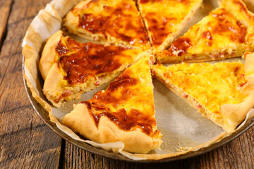 quiche-homemade french quiche with bacon and cream