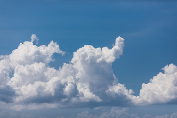 Cloudscape. Blue sky and white cloud. Sunny day. Cumulus cloud.