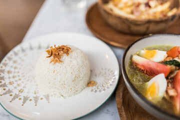 Delicious food in a restaurant on Bali, Indonesia