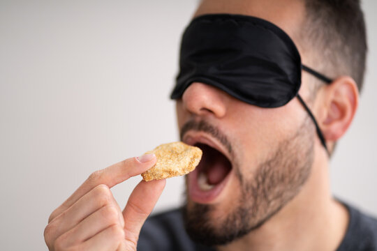 Blind Taste. Blindfolded Food Test