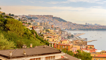 It's Panoramic view of Naples, Italy.