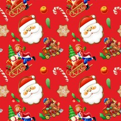 Christmas seamless print. Patterns for packaging, fabrics and patterns. Qualitative illustrations for your creativity.