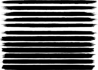 Grunge Paint Roller . Vector brush Stroke . Distressed banner . Black stripes isolated. paintbrush collection . Modern Textured shape . Dry border in Black . Bulge lines