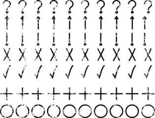 Grunge symbol collection . vector