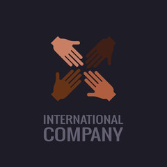 Fototapeta premium International Company Icon logo .Business Meeting In International Company. Multinational company sign logo.design logo for the company black lives matter web