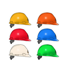 Fototapeta premium colorful helmet, white background illustration 