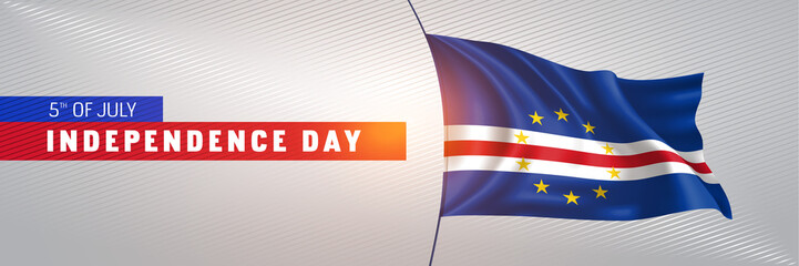 Cape Verde happy independence day greeting card, banner vector illustration