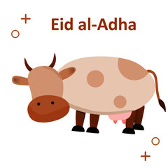 illustration vector graphic of beef cattle that are already fat, Perfect for use by graphic designers in design and for the celebration of Eid al-Adha Islamic Day