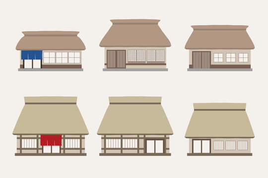 茅葺屋根の家