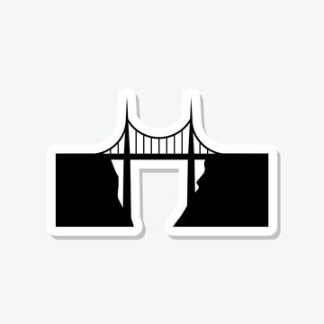 Bridge sticker icon isolated on gray background