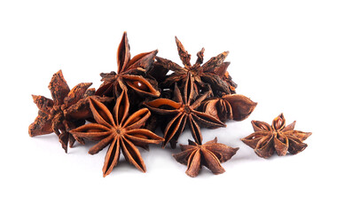 Star Anise on a white background