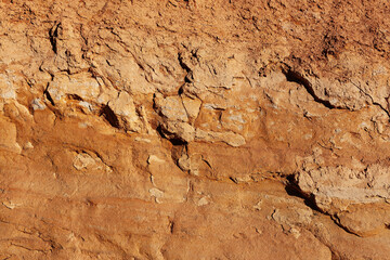 Texture of the soil in light brown color with cracks