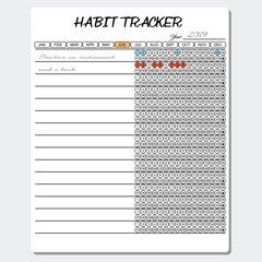 habit tracker planner page