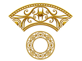 Ornament. Curved segment with ninety degree angle. Combinable with a straight or fourtyfive degree version. Search term Frank