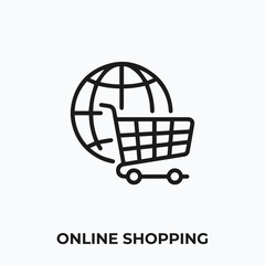 online shopping icon vector. online shopping sign symbol.