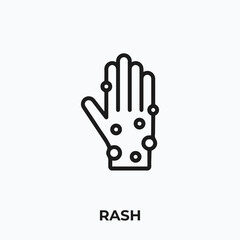 rash icon. rash symbol vector symbol. Linear style sign for mobile concept and web design. rash symbol illustration. Pixel vector graphics - Vector	