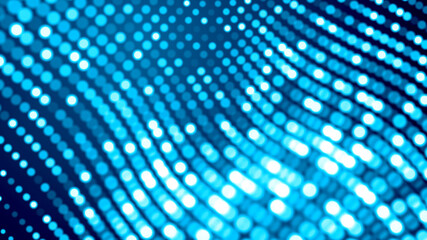 Naklejka premium Dot white blue wave light screen gradient texture background. Abstract technology big data digital background. 3d rendering.