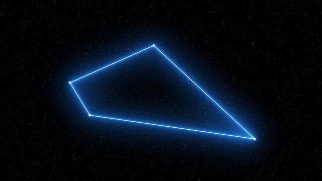 Sextans - Animated zodiac constellation and horoscope symbol with  starfield space background