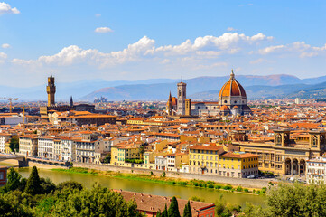 Fototapeta na wymiar Incredible panarama of the capital of Tuscany, Florence, Italy