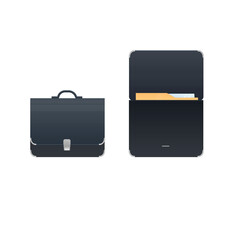 Briefcase. Briefcase with documents, vector illustration