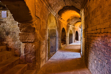 Details of Ancient Roman Amphitheater in Nimes, France