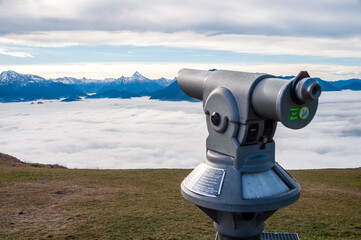 Blick vom Gaisberg Richtung Tennengebirge, Hagengebirge, Watzmann