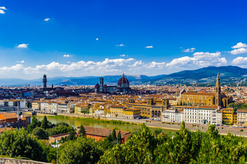 Fototapeta na wymiar It's Florence, the capital city of the Italian region of Tuscany and of the province of Florence.