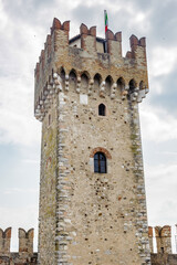 Fototapeta na wymiar It's Castello Scaligero di Sirmione (Sirmione Castle), built in XIV century, Lake Garda, Sirmione, Italy