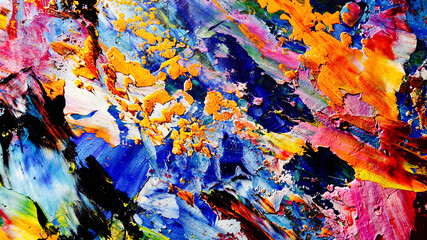 Colorful abstract background wallpaper. Modern motif visual art.  Mixtures of oil paint. Trendy...