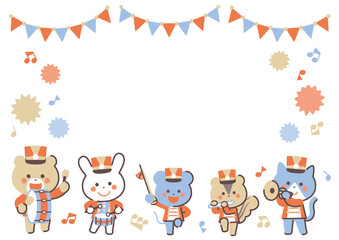 Animal marching band Character Frame / Four Colors