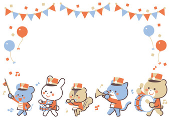 Animal marching band Marching Character Frame / Four Colors